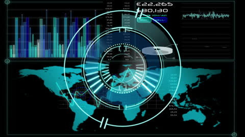 Digital Data Analysis with World Map and Graphics