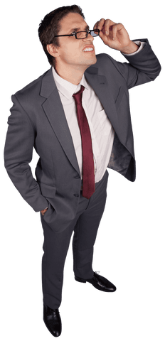 Confident Businessman Adjusting Glasses in Transparent Background - Download Free Stock Videos Pikwizard.com