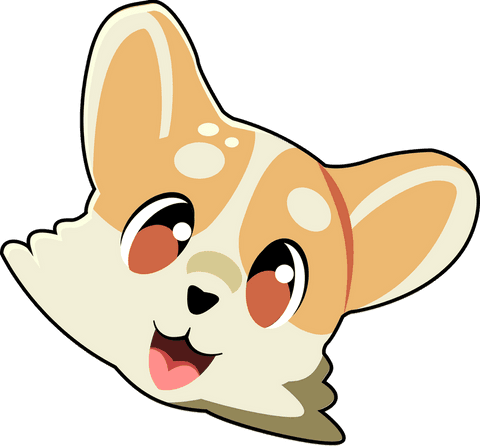 Cute Corgi Puppy Head with Transparent Background