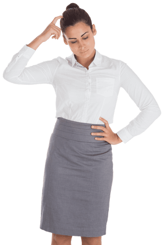 perplexed businesswoman thinking on transparent background - Download Free Stock Videos Pikwizard.com