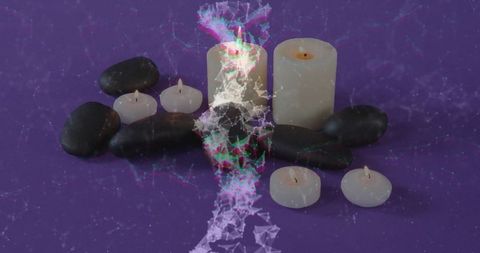 Spa elements and abstract pattern for mindful relaxation and serenity