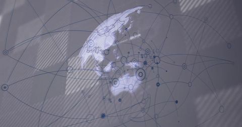 Futuristic Globe Network with Interconnected Nodes