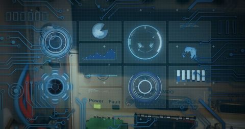 Futuristic Digital Interface with Global Network and Charts - Download Free Stock Images Pikwizard.com