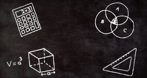 Mathematical Concepts Illustrated on Blackboard - Download Free Stock Images Pikwizard.com