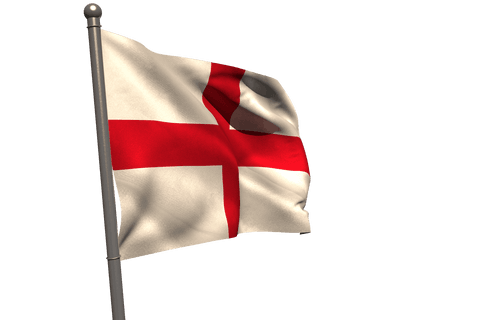 england flag waving on pole with transparent background - Download Free Stock Videos Pikwizard.com
