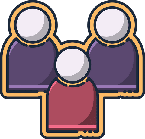 Three Cartoon Illustrative Figures on Transparent Background