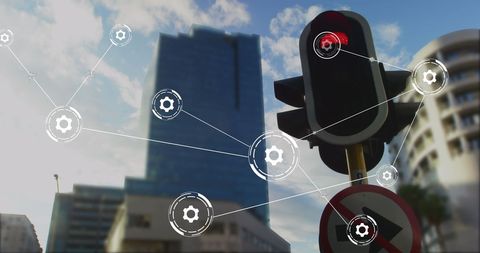 Digital Networking Concepts Over Urban Traffic Signals - Download Free Stock Images Pikwizard.com