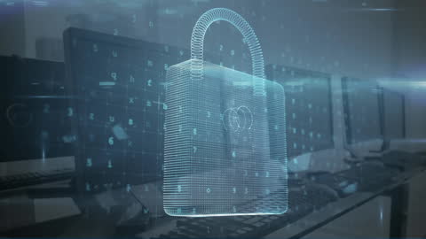 3D Digital Padlock in Cybersecurity Environment