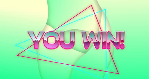 Retro You Win Overlay with Geometric Design