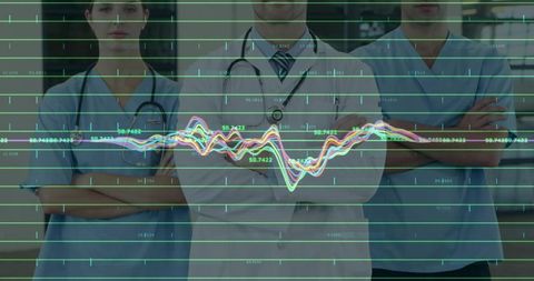 Medical Team Analyzing Data Visualization in Hospital
