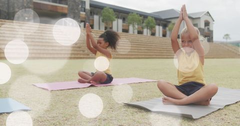 Children Enjoying Yoga Class Outdoors at School - Download Free Stock Images Pikwizard.com