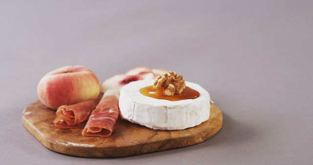 Gourmet Cheese with Fresh Peaches and Prosciutto - Download Free Stock Images Pikwizard.com