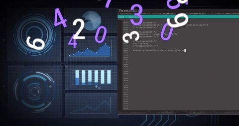 Digital Data Processing Over Code with Analytics Charts - Download Free Stock Images Pikwizard.com