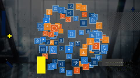 Abstract Cloud Made of Social Media Icons Representing Digital Connectivity