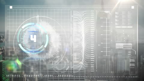 Digital Data Interface with Futuristic Scanning Animation