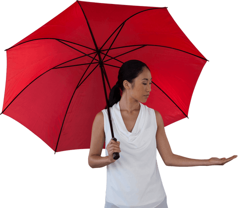 young woman holding red umbrella transparent background - Download Free Stock Videos Pikwizard.com