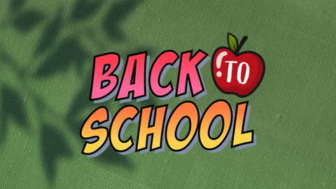 Animated Back to School Text with Apple Icon