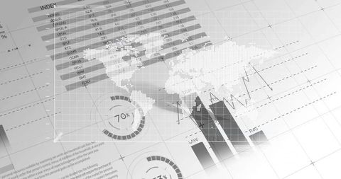 Futuristic Data Analytics Dashboard with Global Graphics - Download Free Stock Images Pikwizard.com