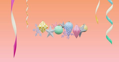 Colorful Geometric Holiday Ornaments Hanging