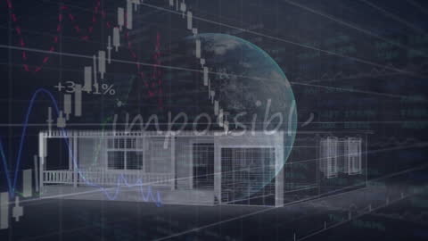 Futuristic Concept of Digital Real Estate with Global Data Overlays
