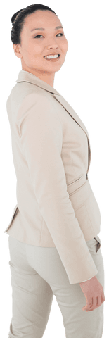 Transparent Image of Confident Asian Businesswoman Walking