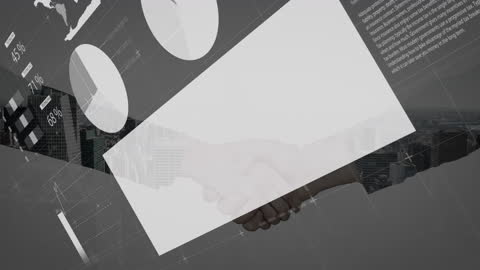 Business Partnership with Data and Graphs Overlay