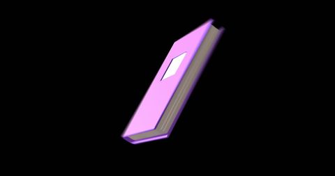 Purple notebook moving across dark background