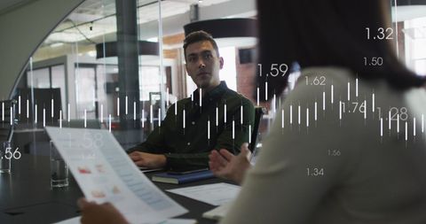 Business Meeting with Focus on Financial Growth and Team Analysis