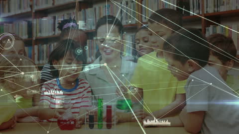 Diverse Schoolchildren Engaged in Science Experiment with Teacher