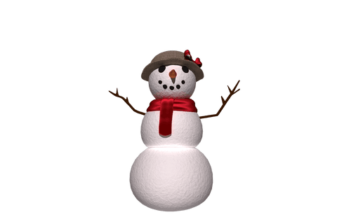 Transparent Snowman with Floppy Hat and Red Scarf in Winter Designs