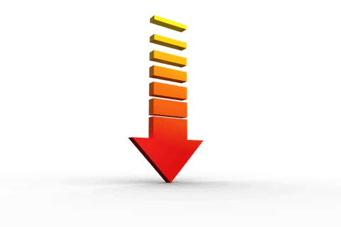 3d gradient arrow pointing downward on transparent background - Download Free Stock Videos Pikwizard.com