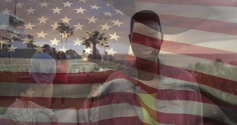 Celebrating Community and National Pride at Sunset