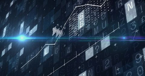 Financial Graph with Digital Data Background in Technology Setting - Download Free Stock Images Pikwizard.com