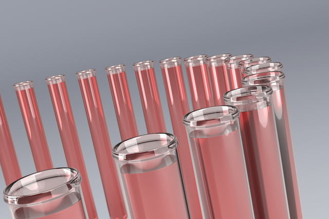 Transparent test tubes filled with reddish chemical solution, close-up - Download Free Stock Videos Pikwizard.com