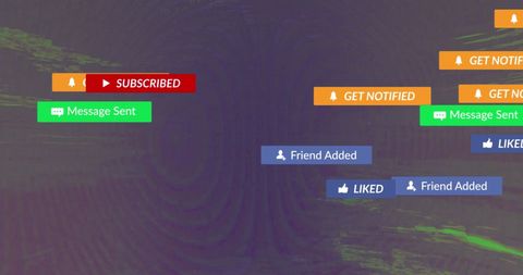 Abstract Social Media Notifications Icons Digital Background - Download Free Stock Images Pikwizard.com