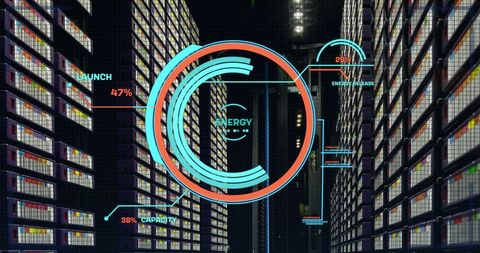 High-Tech Digital Energy Analysis in Server Room - Download Free Stock Images Pikwizard.com