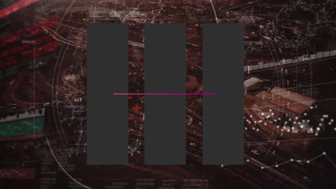 Digital Connections Overlaying Data Graphics in Cityscape