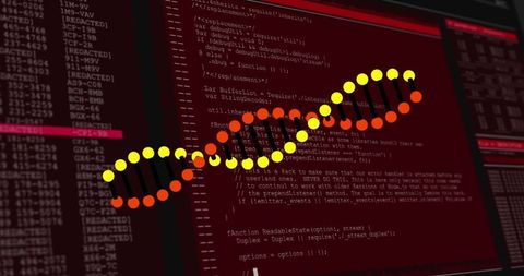 Digital dna over data processing code banner