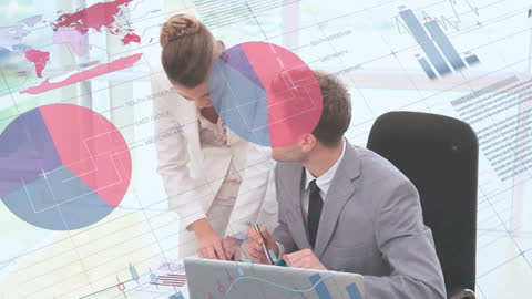 Business Professionals Analyzing Financial Data in Office Space