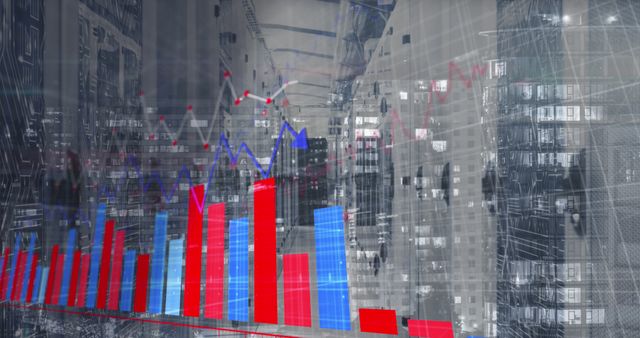 Digital Financial Chart Overlaying Modern Cityscape - Download Free Stock Images Pikwizard.com