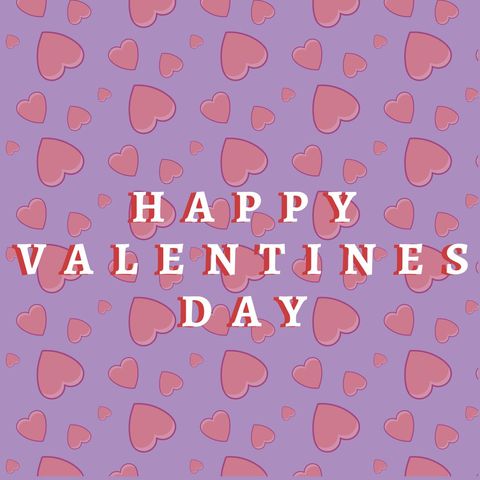 Valentine's Day Greeting Card with Red Hearts on Purple Background - Download Free Stock Templates Pikwizard.com
