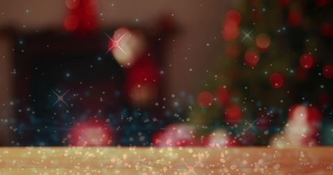 Festive Christmas Scene with Sparkles Over Holiday Decor - Download Free Stock Images Pikwizard.com