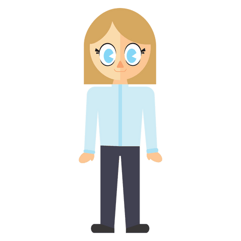 happy caucasian girl cartoon with big blue eyes on transparent background - Download Free Stock Videos Pikwizard.com