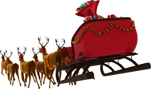 Transparent Christmas Sleigh and Reindeer with Presents - Download Free Stock Videos Pikwizard.com