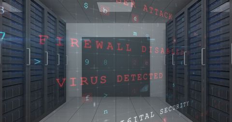 Cyber Attack Warning in Modern Server Room - Download Free Stock Images Pikwizard.com