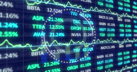 Abstract Stock Market Display with Neon Features