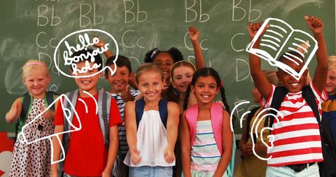 Diverse Elementary Students Smiling in Classroom - Download Free Stock Images Pikwizard.com