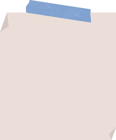 Floating paper sheet with crumpled blue tape transparent background