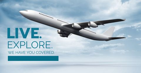 Majestic Airliner Soaring Through Cloudy Skies - Download Free Stock Templates Pikwizard.com