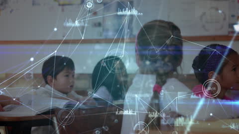 Children Learning with Futuristic Technology in Classroom